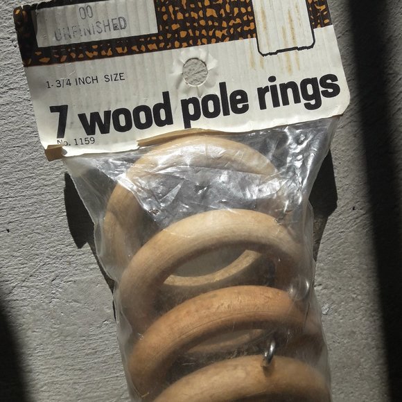Vintage Wooden Curtain Rings Wood Rings 1.5 - Picture 2 of 2
